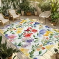 thumbnail image 1 of Fsddascl Spring Flower Outdoor Rug for Patio/Deck/Porch, Non-Slip Large Area Rug 4 x 6 Ft, Abstract Gradient Blue Purple Red Green Indoor Outdoor Rugs Washable Area Rugs, Camping Rug Carpet, 1 of 5