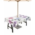 thumbnail image 1 of Fsddascl Spring Flowers Outdoor Tablecloth - 52x70 Inch Rectangle Dining Table Cover, Idyllic Lavender Botanical Blossom Motif Waterproof Outdoor Table Cloth with Umbrella Hole & Zipper for Patio, 1 of 7