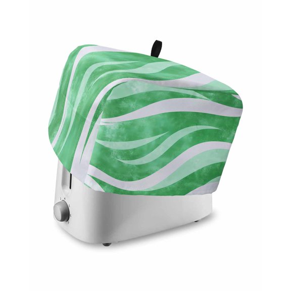 Fsddascl Spring Green Waves Small Toaster Cover 2 Slice, Kitchen Appliance Covers, Ombre Sea Ripples Shabby Beach Toaster Oven Cover with Loop, Bread Machine Cover Polyester Dust Cover Protection