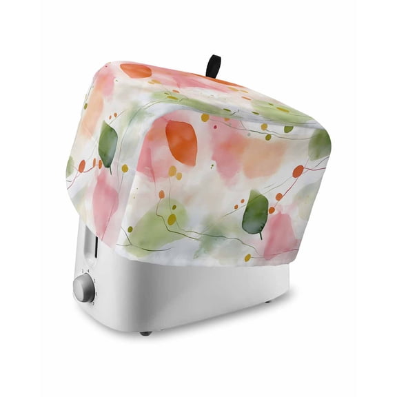 Fsddascl Spring Leaves Toaster Cover 4 Slice, Large Kitchen Appliance Covers, Ombre Fruit Abstract Flower Painting Toaster Oven Cover with Loop, Bread Machine Cover Polyester Dust Cover Protection