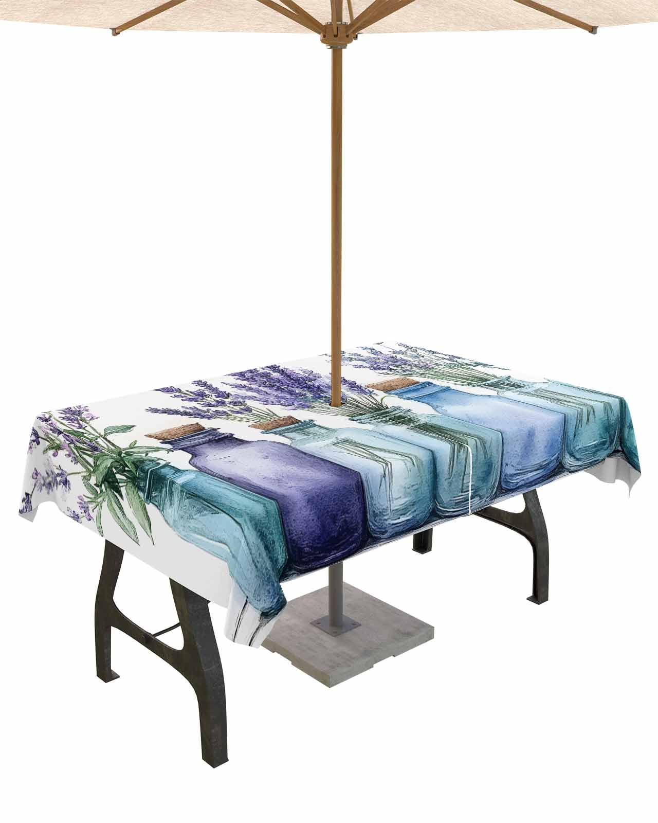 Fsddascl Spring Purple Floral Outdoor Tablecloth - 60x102 Inch ...