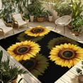 thumbnail image 1 of Fsddascl Spring Sunflower Outdoor Rug for Patio/Deck/Porch, Non-Slip Large Area Rug 4 x 6 Ft, Black Vintage Abstract Painting Indoor Outdoor Rugs Washable Area Rugs, Reversible Camping Rug Carpet, 1 of 5
