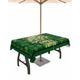 thumbnail image 1 of Fsddascl St. Patrick's Day Outdoor Tablecloth - 60x120 Inch Rectangle Dining Table Cover, Dark Green Lucky S Botanical Waterproof Outdoor Table Cloth with Umbrella Hole & Zipper for Picnic/Patio, 1 of 7