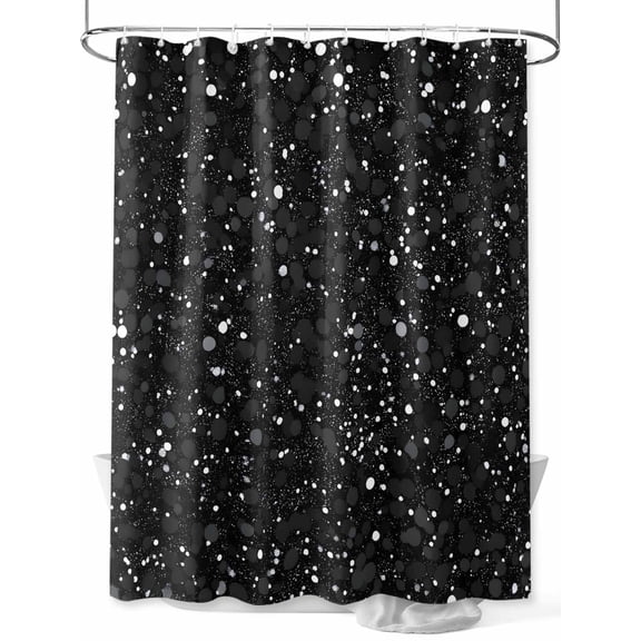 Fsddascl Star Sky Shower Curtain Set - 72" x 78" Washable Bathtub Curtain with 12 Hooks, Modern Abstract Black Starry Night Dots Pattern Waterproof Fabric Stall Shower Curtains for Bathroom/Bathtub