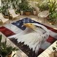 thumbnail image 1 of Fsddascl Stars And Stripes Outdoor Rug for Patio/Deck/Porch, Non-Slip Large Area Rug 4 x 6 Ft, Independence Day Eagle American Flag Indoor Outdoor Rugs Washable Area Rugs, Camping Rug Carpet, 1 of 5