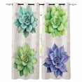 thumbnail image 1 of Fsddascl Succulents Blackout Curtains for Bedroom/Living Room, Thermal Insulated Kitchen Curtains, Green Teal Purple Vintage Ferns Plant Fruit Grommet Darkening Window Treatment Drapes 52"x84"x2, 1 of 6