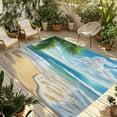 thumbnail image 1 of Fsddascl Summer Beach Outdoor Rug for Patio/Deck/Porch, Non-Slip Large Area Rug 4 x 6 Ft, Coastal Ocean Tropical Palm Trees Indoor Outdoor Rugs Washable Area Rugs, Reversible Camping Rug Carpet, 1 of 5