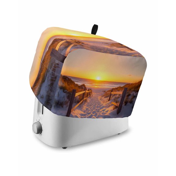 Fsddascl Summer Beach Small Toaster Cover 2 Slice, Kitchen Appliance Covers, Sunset Nautical Ocean Sea Toaster Oven Cover with Loop, Bread Machine Cover Polyester Dust Cover Protection