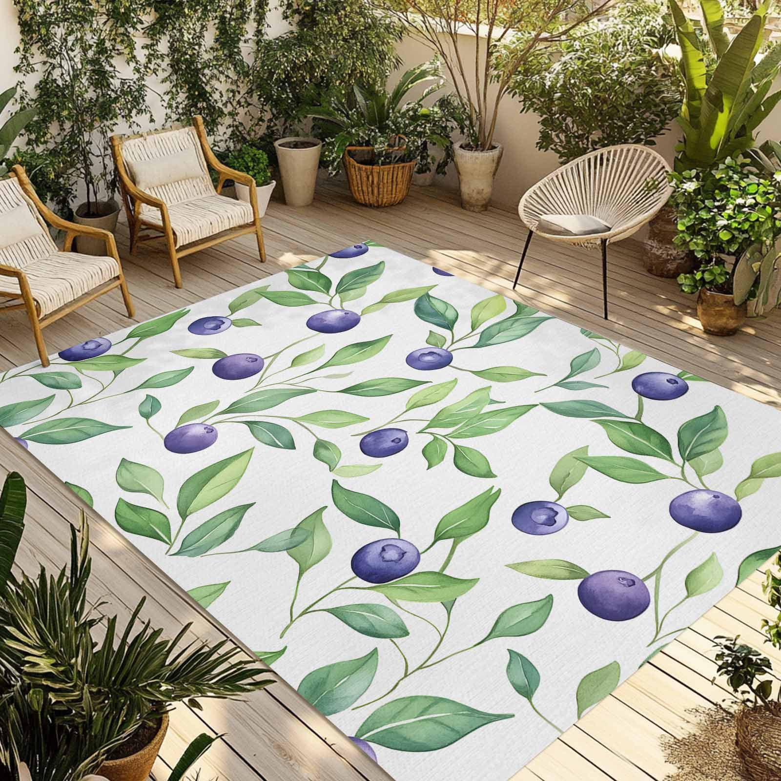 Fsddascl Summer Fruit Outdoor Rug for Patio/Deck/Porch, Non-Slip Large ...