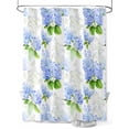 thumbnail image 1 of Fsddascl Summer Hydrangeas Shower Curtain Set - Standard 72" x 72" Washable Bathtub Curtain with 12 Hooks, White Blue Flowers Pastoral Leaves Waterproof Fabric Stall Shower Curtains for Bathroom, 1 of 6