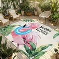 thumbnail image 1 of Fsddascl Summer Pink Flamingo Outdoor Rug for Patio/Deck/Porch, Non-Slip Large Area Rug 6 x 9 Ft, Beach Tropical Palm Leaves Indoor Outdoor Rugs Washable Area Rugs, Reversible Camping Rug Carpet, 1 of 5