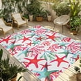 thumbnail image 1 of Fsddascl Summer Red Starfish Outdoor Rug for Patio/Deck/Porch, Non-Slip Large Area Rug 6 x 9 Ft, Green Coral Coastal Ocean Abstract Indoor Outdoor Rugs Washable Area Rugs, Camping Rug Carpet, 1 of 5