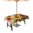 thumbnail image 1 of Fsddascl Summer Sunflowers Outdoor Tablecloth - 54x80 Inch Rectangle Dining Table Cover, Vintage Oil Painting Floral Leaf Plant Waterproof Outdoor Table Cloth with Umbrella Hole & Zipper for Patio, 1 of 7