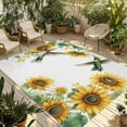 thumbnail image 1 of Fsddascl Sunflower Outdoor Rug for Patio/Deck/Porch, Non-Slip Large Area Rug 4 x 6 Ft, Yellow Summer Flower Hummingbird Retro Indoor Outdoor Rugs Washable Area Rugs, Reversible Camping Rug Carpet, 1 of 5