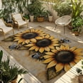 thumbnail image 1 of Fsddascl Sunflower Outdoor Rug for Patio/Deck/Porch, Non-Slip Large Area Rug 5 x 8 Ft, Bee Vintage Summer Floral Pastoral Rustic Indoor Outdoor Rugs Washable Area Rugs, Reversible Camping Rug Carpet, 1 of 5