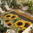 thumbnail image 1 of Fsddascl Sunflower Outdoor Rug for Patio/Deck/Porch, Non-Slip Large Area Rug 5 x 8 Ft, Summer Botanical Floral Blooming Vintage Indoor Outdoor Rugs Washable Area Rugs, Reversible Camping Rug Carpet, 1 of 5