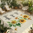 thumbnail image 1 of Fsddascl Sunflower Outdoor Rug for Patio/Deck/Porch, Non-Slip Large Area Rug 5 x 8 Ft, Watercolor Summer Botanical Butterfly Indoor Outdoor Rugs Washable Area Rugs, Reversible Camping Rug Carpet, 1 of 5