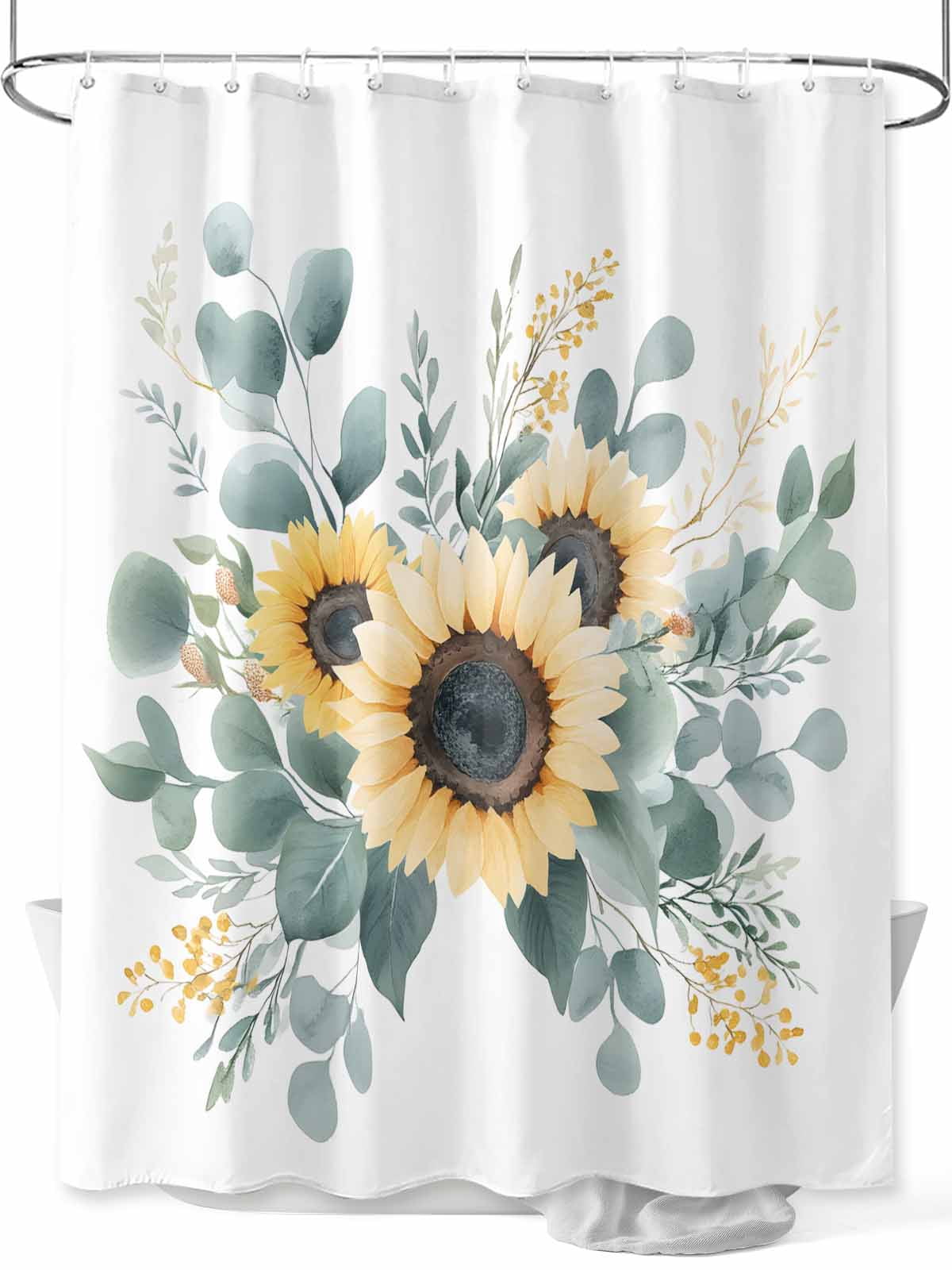 Fsddascl Sunflower Shower Curtain Set - 60" x 72" Washable Bathtub