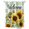 thumbnail image 1 of Fsddascl Sunflower Shower Curtain Set - Long 72" x 84" Bathtub Curtain with 12 Hooks, Summer Botanical Floral Sage Green Plaid Welcome Waterproof Fabric Stall Shower Curtains for Bathroom/Bathtub, 1 of 6