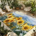 thumbnail image 1 of Fsddascl Sunflowers Mountain Outdoor Rug for Patio/Deck/Porch, Non-Slip Large Area Rug 5 x 8 Ft, Summer Botanical Floral Nature Indoor Outdoor Rugs Washable Area Rugs, Reversible Camping Rug Carpet, 1 of 5