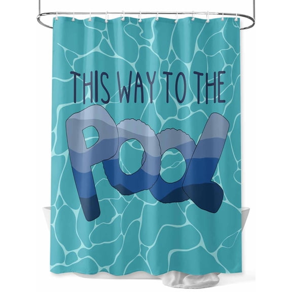 Fsddascl Swimming Pool Shower Curtain Set - Extra Long 72" x 96" Washable Bathtub Curtain with 12 Hooks, Summer Ocean Beach Abstract Texture Waterproof Fabric Stall Shower Curtains for Bathroom