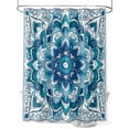 thumbnail image 1 of Fsddascl Teal Blue Floral Boho Shower Curtain Set - 54" x 78" Washable Bathtub Curtain with 12 Hooks, Abstract Tribal Ethnic Flowers Waterproof Fabric Stall Shower Curtains for Bathroom/Bathtub, 1 of 6