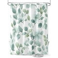 thumbnail image 1 of Fsddascl Teal Blue Leaves Shower Curtain Set - 48" x 72" Washable Bathtub Curtain with 12 Hooks, Summer Botanical Watercolor Waterproof Fabric Stall Shower Curtains for Bathroom/Bathtub Décor, 1 of 6