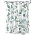 thumbnail image 1 of Fsddascl Teal Blue Leaves Shower Curtain Set - 72" x 78" Washable Bathtub Curtain with 12 Hooks, Summer Botanical Watercolor Waterproof Fabric Stall Shower Curtains for Bathroom/Bathtub Décor, 1 of 6