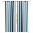 thumbnail image 1 of Fsddascl Teal Blue Stripe Blackout Curtains for Bedroom/Living Room, Thermal Insulated Kitchen Curtains, Ombre Geometric Aqua Vertical Striped Grommet Darkening Window Treatment Drapes 27.5"x39"x2, 1 of 6