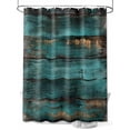 thumbnail image 1 of Fsddascl Teal Brown Vintage Wood Shower Curtain Set - 48" x 72" Washable Bathtub Curtain with 12 Hooks, Abstract Retro Shabby Plank Waterproof Fabric Stall Shower Curtains for Bathroom/Bathtub, 1 of 6