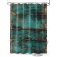 thumbnail image 1 of Fsddascl Teal Brown Wood Print Shower Curtain Set - 48" x 72" Washable Bathtub Curtain with 12 Hooks, Simple Vintage Plank Waterproof Fabric Stall Shower Curtains for Bathroom/Bathtub Décor, 1 of 6
