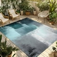 thumbnail image 1 of Fsddascl Teal Gray Outdoor Rug for Patio/Deck/Porch, Non-Slip Large Area Rug 6 x 9 Ft, Modern Oil Painted Art Abstract Geometric Indoor Outdoor Rugs Washable Area Rugs, Reversible Camping Rug Carpet, 1 of 5