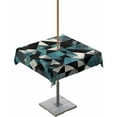 thumbnail image 1 of Fsddascl Teal Grey Abstract Art Outdoor Tablecloth - 60x60 Inch Square Dining Table Cover, Modern Art Geometric Waterproof Outdoor Table Cloth with Umbrella Hole & Zipper for Picnic/Patio/Party, 1 of 7