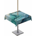 thumbnail image 1 of Fsddascl Teal Marble Outdoor Tablecloth - 54x54 Inch Square Dining Table Cover, Impressionist Ink Painted Abstract Waterproof Outdoor Table Cloth with Umbrella Hole & Zipper for Picnic/Patio/Party, 1 of 7