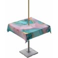 thumbnail image 1 of Fsddascl Teal Pink Marble Outdoor Tablecloth - 60x60 Inch Square Dining Table Cover, Modern Abstract Ink Painting Luxury Waterproof Outdoor Table Cloth with Umbrella Hole & Zipper for Picnic/Patio, 1 of 7