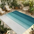 thumbnail image 1 of Fsddascl Teal Turquoise Ombre Outdoor Rug for Patio/Deck/Porch, Non-Slip Large Area Rug 5 x 8 Ft, Modern Abstract Gradient Lines Indoor Outdoor Rugs Washable Area Rugs, Reversible Camping Rug Carpet, 1 of 5
