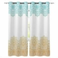 thumbnail image 1 of Fsddascl Teal Yellow Boho Blackout Curtains for Bedroom/Living Room, Thermal Insulated Kitchen Curtains, Vintage Ethnic Tribe Abstract Art Grommet Darkening Window Treatment Drapes 52"x63"x2, 1 of 6
