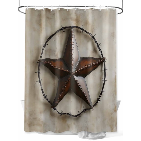 Fsddascl Texas Star Retro Shower Curtain Set - 36" x 78" Washable Bathtub Curtain with 12 Hooks, Modern Country Stars Abstract Waterproof Fabric Stall Shower Curtains for Bathroom/Bathtub Décor