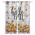 thumbnail image 1 of Fsddascl Thanksgiving Blackout Curtains for Bedroom/Living Room, Thermal Insulated Kitchen Curtains, Autumn Sunflower Pumpkin Grey Wood Grain Grommet Darkening Window Treatment Drapes 52"x63"x2, 1 of 6