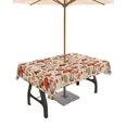 thumbnail image 1 of Fsddascl Thanksgiving Fall Outdoor Tablecloth - 54x80 Inch Rectangle Dining Table Cover, Mushroom Orange Maple Leaf Botanical Waterproof Outdoor Table Cloth with Umbrella Hole & Zipper for Patio, 1 of 7