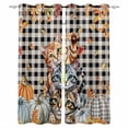 thumbnail image 1 of Fsddascl Thanksgiving Fall Pumpkins Blackout Curtains for Bedroom/Living Room, Thermal Insulated Kitchen Curtains, Cats Autumn Leaves Retro Plaid Grommet Darkening Window Treatment Drapes 42"x84"x2, 1 of 6