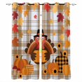 thumbnail image 1 of Fsddascl Turkey Blackout Curtains for Bedroom/Living Room, Thermal Insulated Kitchen Curtains, Fallen Leaves Orange Plaid Sunflower Brown Check Grommet Darkening Window Treatment Drapes 42"x63"x2, 1 of 6