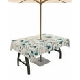 thumbnail image 1 of Fsddascl Turquoise Floral Butterfly Outdoor Tablecloth - 60x102 Inch Rectangle Dining Table Cover, Spring Rustic Botanical Beige Waterproof Outdoor Table Cloth with Umbrella Hole & Zipper for Patio, 1 of 7