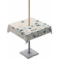 thumbnail image 1 of Fsddascl Turquoise Floral Butterfly Outdoor Tablecloth - 60x60 Inch Square Dining Table Cover, Spring Rustic Botanical Beige Waterproof Outdoor Table Cloth with Umbrella Hole & Zipper for Patio, 1 of 7