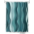 thumbnail image 1 of Fsddascl Turquoise Ombre Shower Curtain Set - 72" x 78" Washable Bathtub Curtain with 12 Hooks, Abstract Art Moire Ocean Waves Waterproof Fabric Stall Shower Curtains for Bathroom/Bathtub Décor, 1 of 6