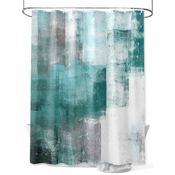Fsddascl Turquoise Ombre Shower Curtain Set - 72" x 78" Washable Bathtub Curtain with 12 Hooks, Modern Abstract Mottled Texture Art Waterproof Fabric Stall Shower Curtains for Bathroom/Bathtub