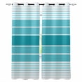 thumbnail image 1 of Fsddascl Turquoise Ombre Stripe Blackout Curtains for Bedroom/Living Room, Thermal Insulated Kitchen Curtains, Farmhouse Striped Gradient Grommet Darkening Window Treatment Drapes 52"x72"x2, 1 of 8