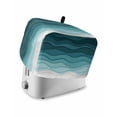 thumbnail image 1 of Fsddascl Turquoise Stripes Toaster Cover 4 Slice, Large Kitchen Appliance Covers, Farmhouse Gradient Sea Waves Beach Toaster Oven Cover with Loop, Bread Machine Cover Polyester Dust Cover Protection, 1 of 5