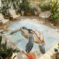 thumbnail image 1 of Fsddascl Turtle Outdoor Rug for Patio/Deck/Porch, Non-Slip Large Area Rug 5 x 8 Ft, Coastal Ocean Coral Reef Retro Shell Sea Indoor Outdoor Rugs Washable Area Rugs, Reversible Camping Rug Carpet, 1 of 5