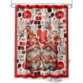 thumbnail image 1 of Fsddascl Valentine's Shower Curtain Set - Extra Long 72" x 96" Washable Bathtub Curtain with 12 Hooks, Pink Red Gnomes Love Black Watercolor Waterproof Fabric Stall Shower Curtains for Bathroom, 1 of 6